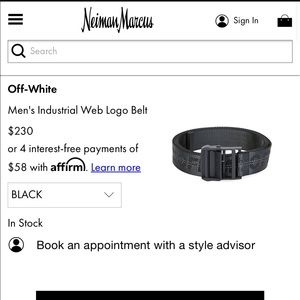 Brand new off-white black industrial belt